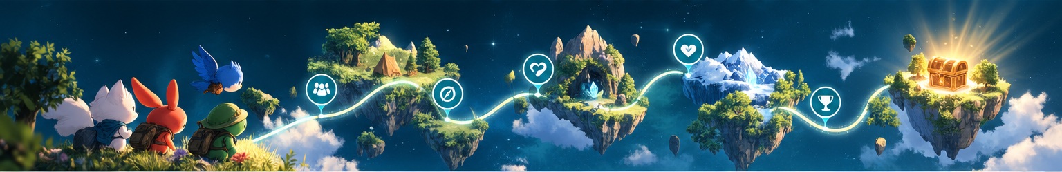 A glowing path connecting the moments of a life